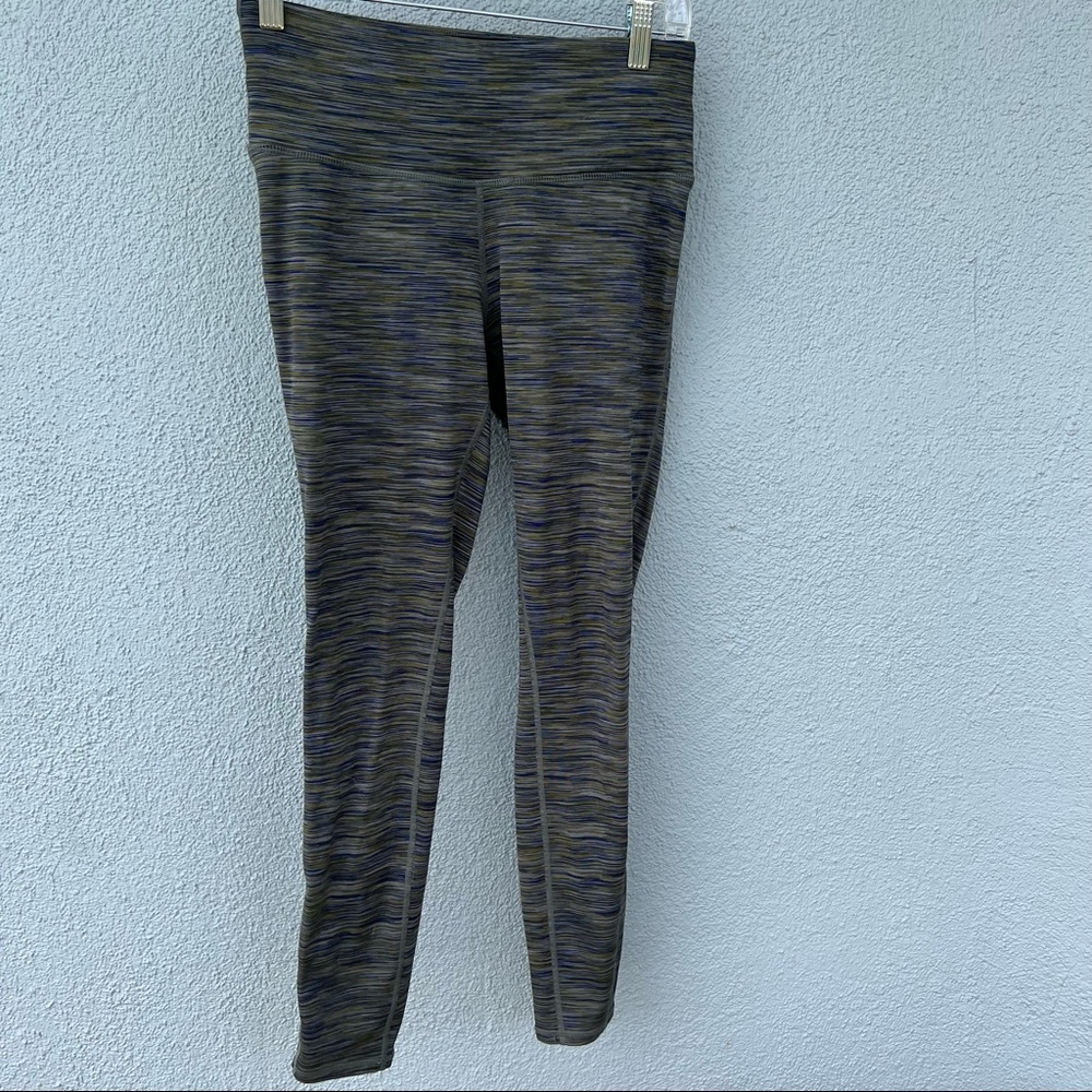 Prana size small legging yoga pants. Green with blue dark and light.